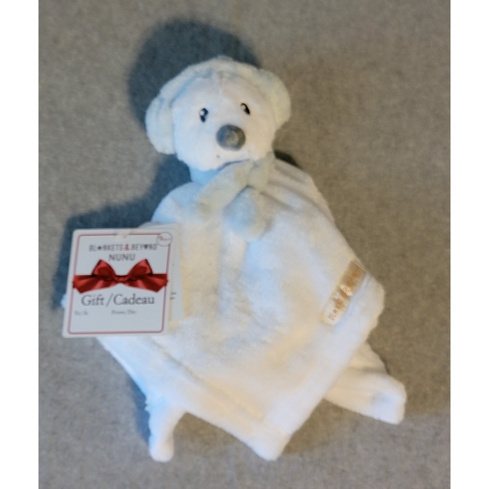 NWT BLANKETS & BEYOND Security Blanket Lovey White Snowman Blue Scarf Earmuffs